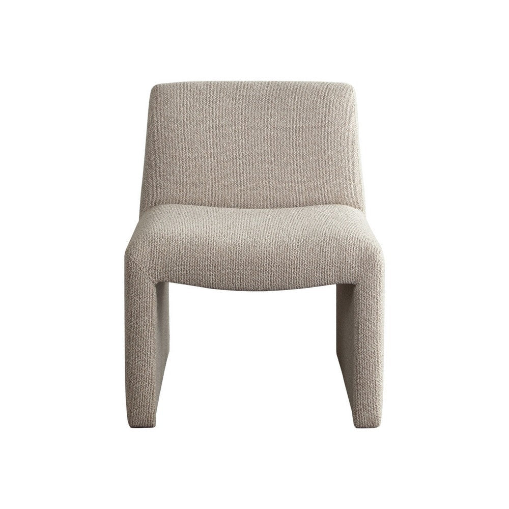 Zena Dining Side Chair | Armless Textured Wheat Brown Polyester Seat BM338730