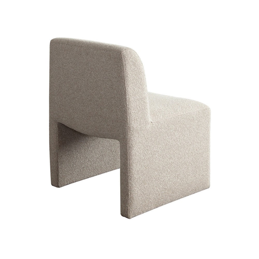 Zena Dining Side Chair | Armless Textured Wheat Brown Polyester Seat BM338730