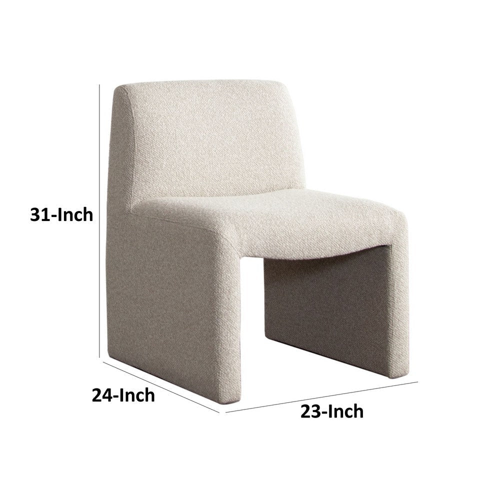 Zena Dining Side Chair | Armless Textured Wheat Brown Polyester Seat BM338730