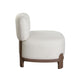 Dem Accent Chair | Armless Cream White Polyester Seat | Wood Legs n Trim BM338731