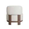 Dem Accent Chair | Armless Cream White Polyester Seat | Wood Legs n Trim BM338731