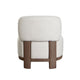 Dem Accent Chair | Armless Cream White Polyester Seat | Wood Legs n Trim BM338731