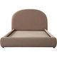 Feny Queen Size Bed w Arch Headboard | Camel Brown Velvet Upholstery BM338732