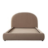 Feny King Size Bed w Arch Headboard | Camel Brown Velvet Upholstery BM338733