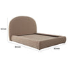 Feny King Size Bed w Arch Headboard | Camel Brown Velvet Upholstery BM338733