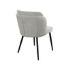 Griz Curved Dining Side Chair Set of 2 | Cream White Polyester | Black BM338734