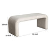 Accent Bench | C Shaped Design Ivory Boucle Upholstery | 44"