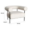 Accent Chair | Ivory Boucle Upholstery | Barrel Design | 39’’ BM338736
