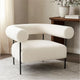 Accent Chair | Ivory Boucle Upholstery | Barrel Design | 39"