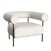 Accent Chair | Ivory Boucle Upholstery | Barrel Design | 39"