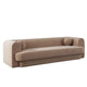 Foxo Retro Sofa | 2 Accent Pillows | Padded Camel Brown Velvet | 99’’ BM338737