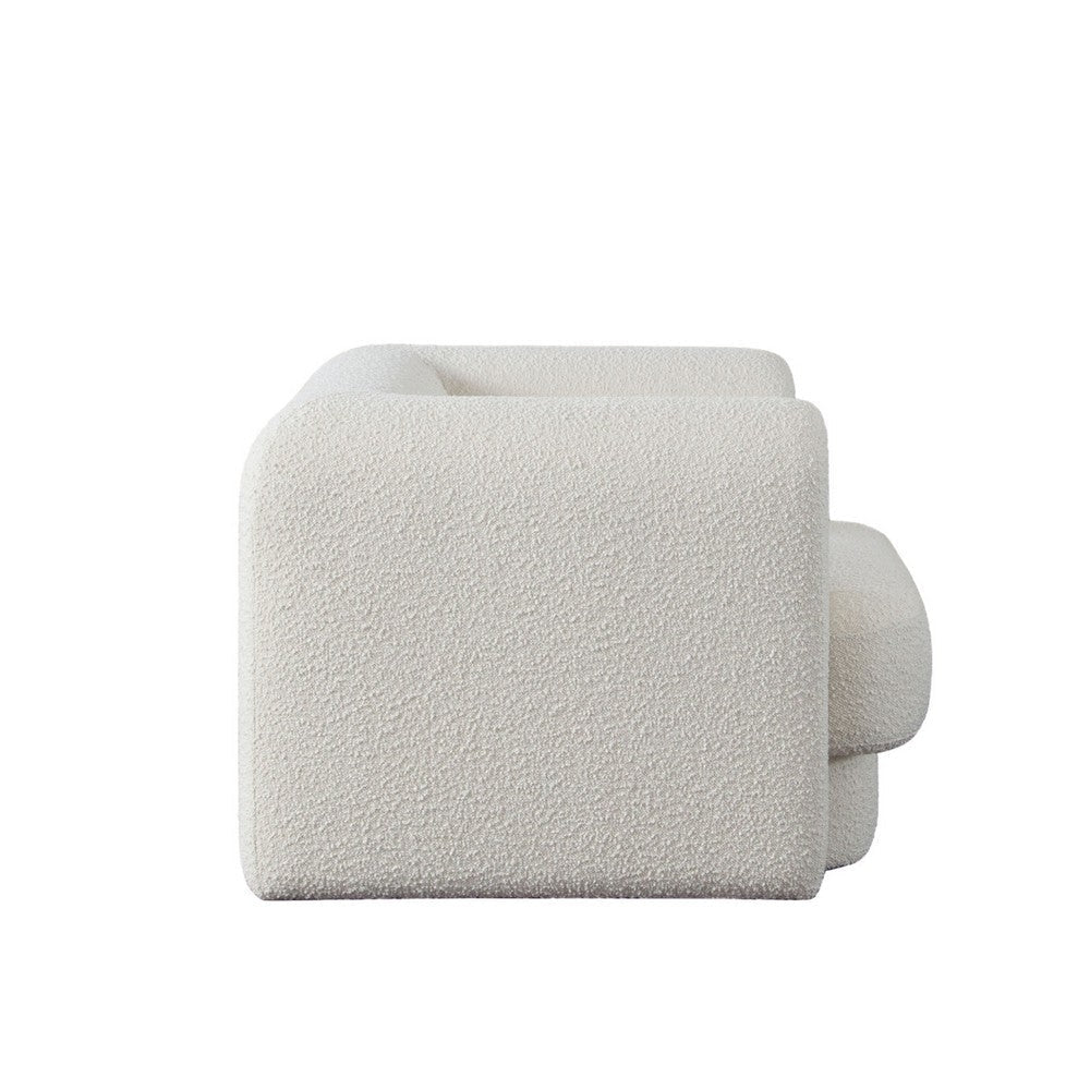 Foxo Retro Oversize Chair | Padded Ivory Velvet | 44’’ Wide | Solid Wood BM338740
