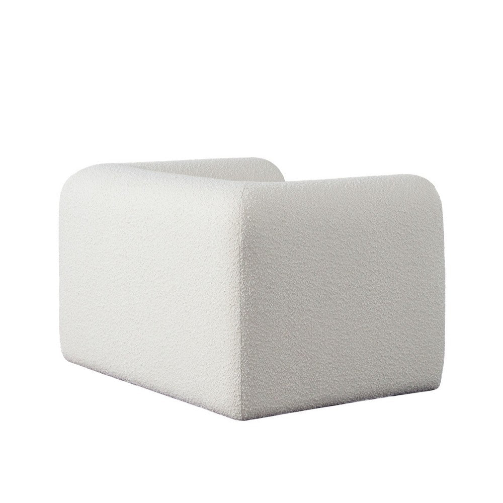 Foxo Retro Oversize Chair | Padded Ivory Velvet | 44’’ Wide | Solid Wood BM338740