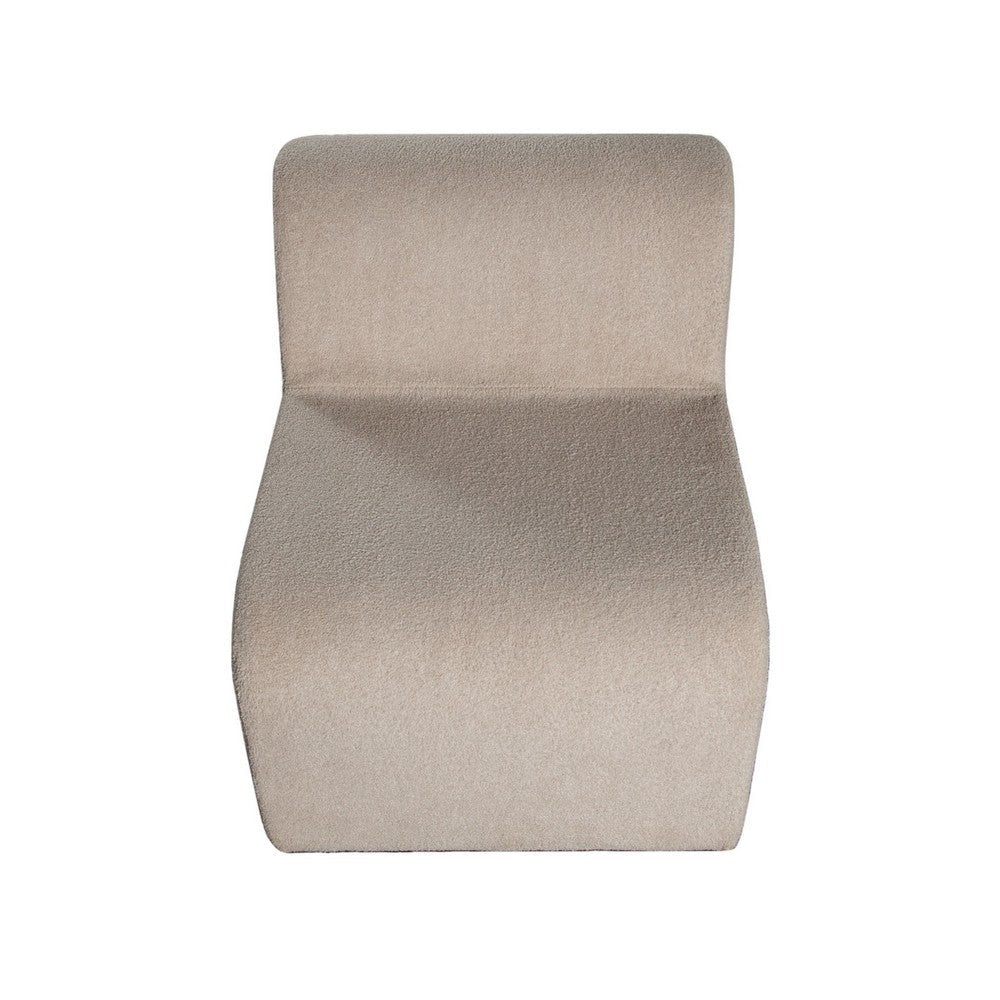 Nena Accent Chair | Armless Design | Camel Brown Looped Shearling Fabric BM338741