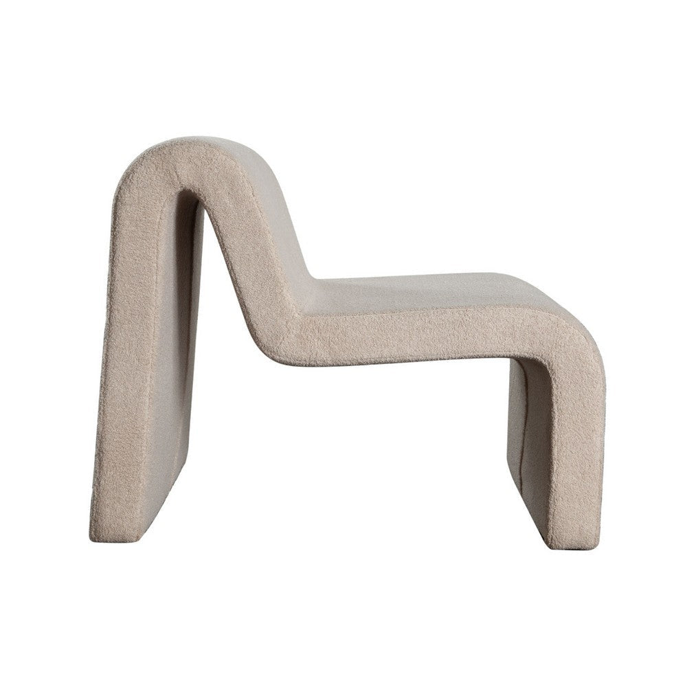 Nena Accent Chair | Armless Design | Camel Brown Looped Shearling Fabric BM338741