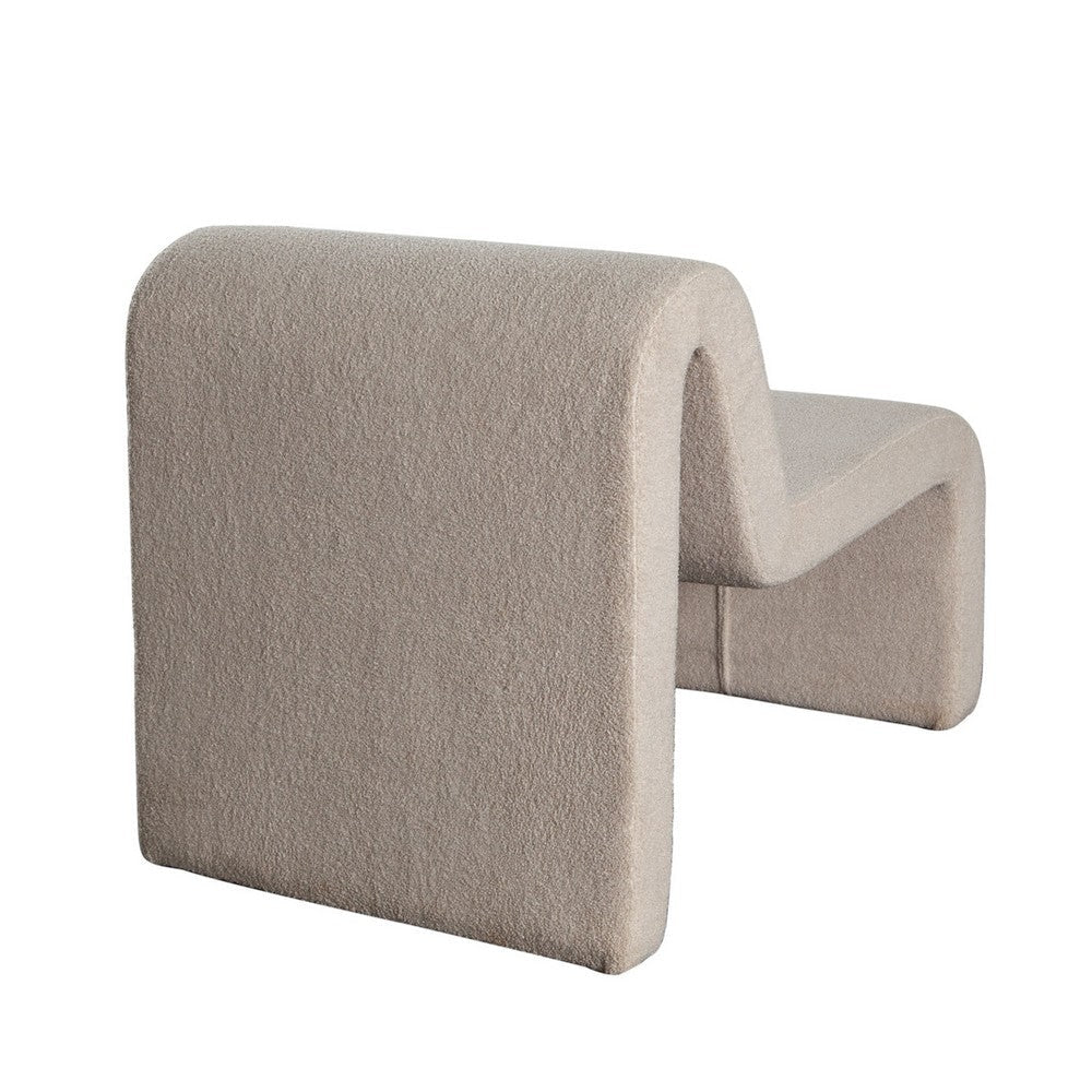 Nena Accent Chair | Armless Design | Camel Brown Looped Shearling Fabric BM338741