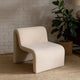 Nena Accent Chair | Armless Design | Camel Brown Looped Shearling Fabric