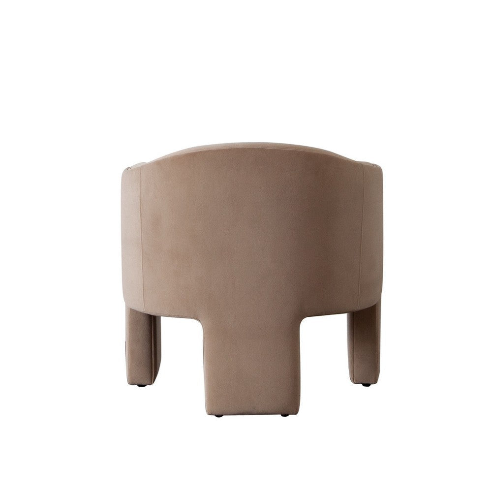 Lery Accent Chair | Curved Back Tripod Base | Camel Brown Velvet | 29’’ BM338742