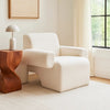 Contemporary Accent Chair | Extra Soft Ivory Sherpa Fabric | 36"