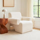 Contemporary Accent Chair | Extra Soft Ivory Sherpa Fabric | 36"