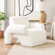 Contemporary Accent Chair | Extra Soft Ivory Sherpa Fabric | 36"