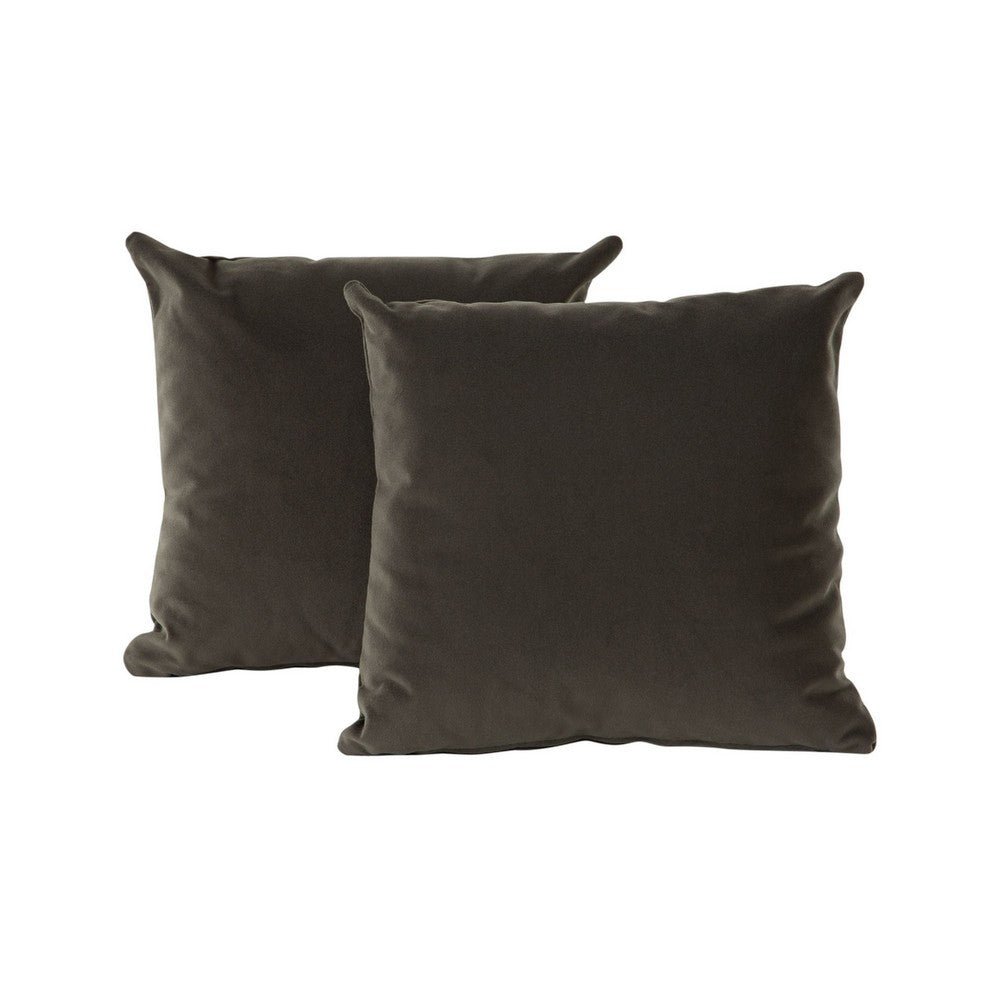 Wily Accent Pillow Set of 2, Dual Sided Moss Green Velvet, 16"