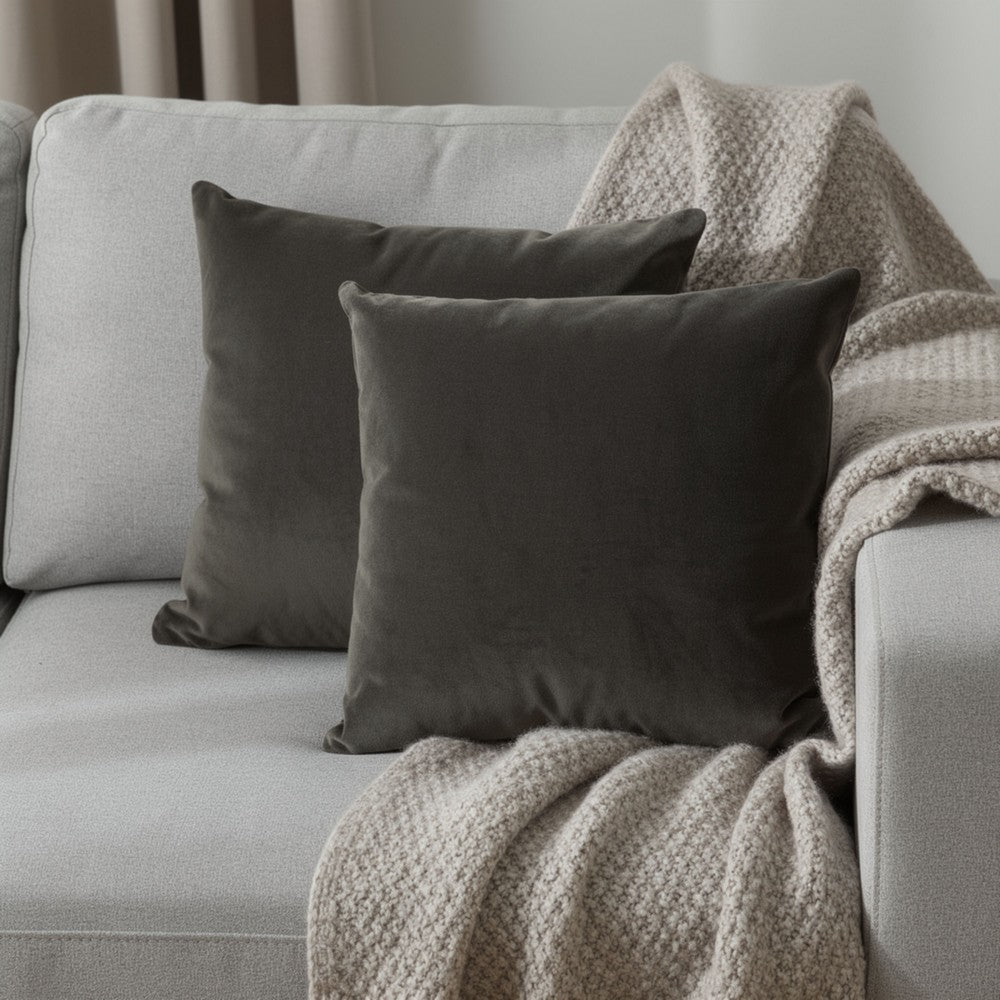 Wily Accent Pillow Set of 2, Dual Sided Moss Green Velvet, 16"
