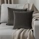 Wily Accent Pillow Set of 2, Dual Sided Moss Green Velvet, 16"