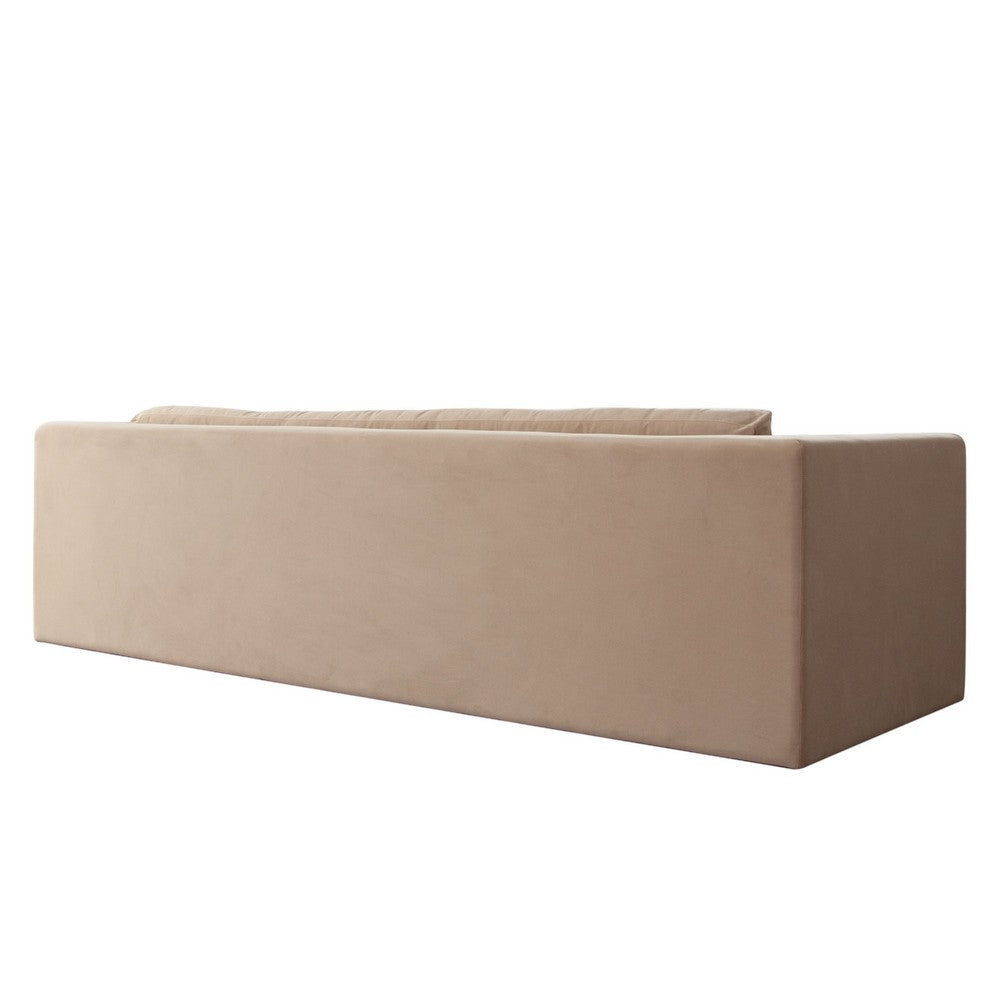 Roe Sofa Camel Brown Performance Velvet Wide Track Arms 99’’ BM338748