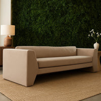 Roe Sofa, Camel Brown Performance Velvet, Wide Track Arms, 99"