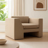 Roe Accent Chair, Camel Brown Performance Velvet, Track Arms