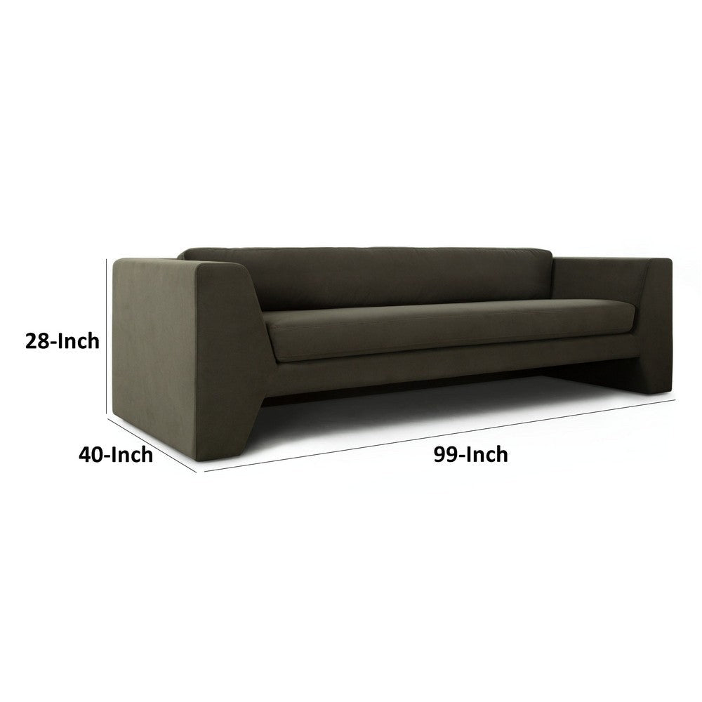 Roe Sofa Moss Green Performance Velvet Wide Track Arms 99’’ BM338750