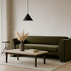 Roe Sofa, Moss Green Performance Velvet, Wide Track Arms, 99"