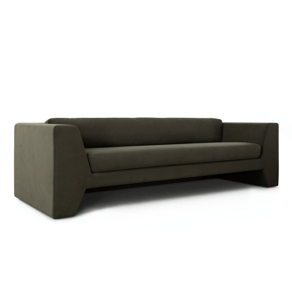 Roe Sofa Moss Green Performance Velvet Wide Track Arms 99’’ BM338750