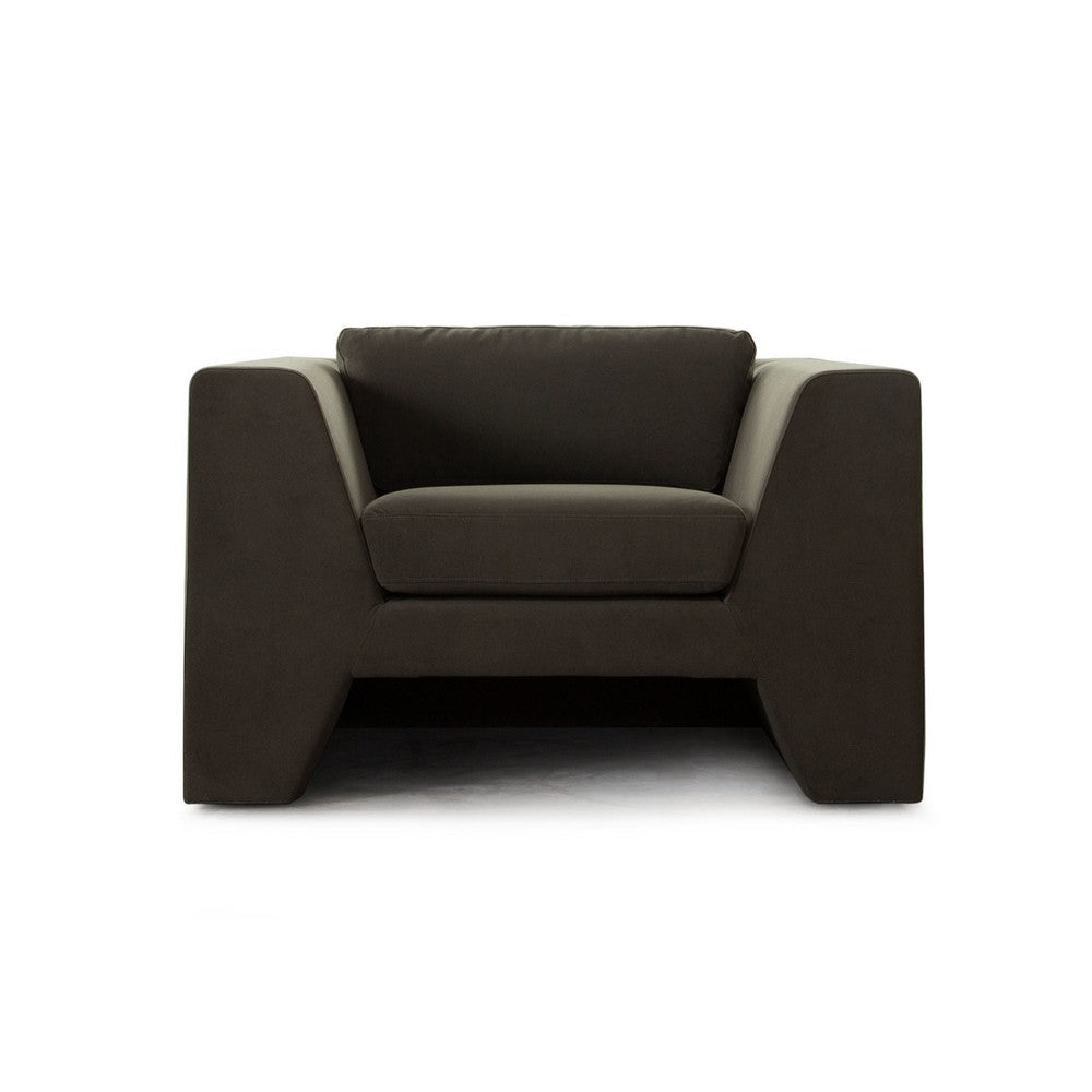 Roe Accent Chair Moss Green Performance Velvet Track Arms BM338751