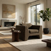 Roe Accent Chair, Moss Green Performance Velvet, Track Arms