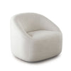Opal Swivel Accent Chair, Light Oat Gray Polyester, Contoured Barrel Back