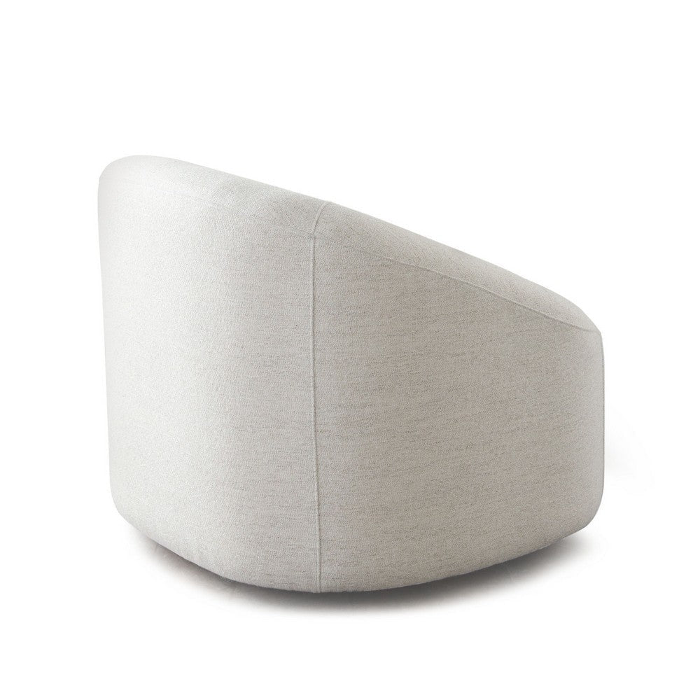 Opal Swivel Accent Chair Light Oat Gray Polyester Contoured Barrel Back BM338752