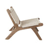 Loe Accent Chair Boho Natural Rope Woven Walnut Brown Angled Wood Frame BM338753