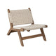 Loe Accent Chair, Boho Natural Rope Woven, Walnut Brown Angled Wood Frame