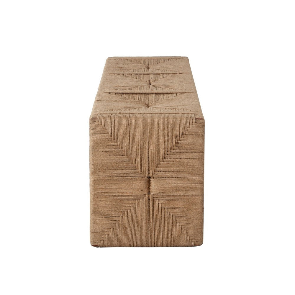 Koe Accent Bench, 49" Wide Handwoven Natural Jute Woven Frame