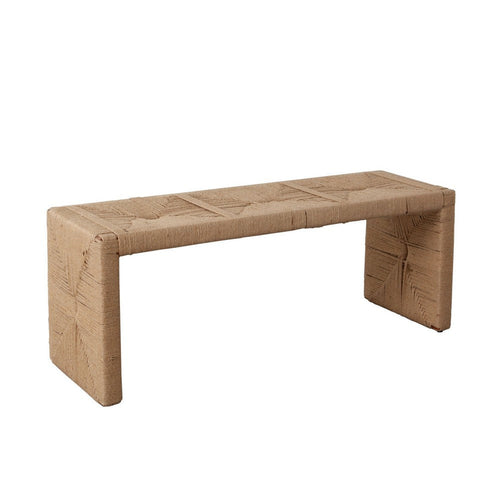 Koe Accent Bench, 49" Wide Handwoven Natural Jute Woven Frame