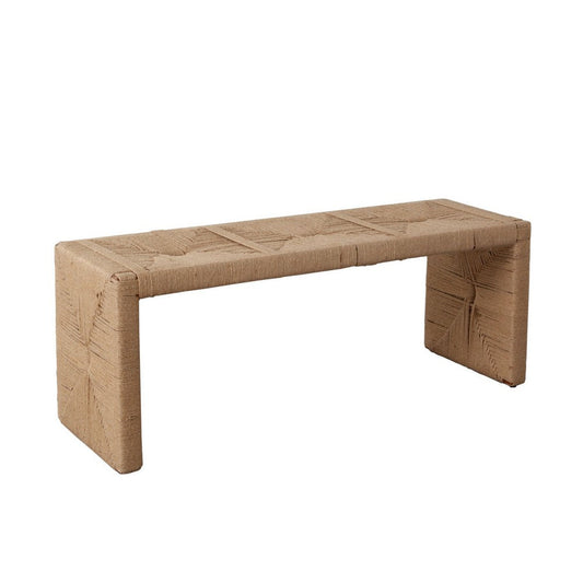 Koe Accent Bench, 49" Wide Handwoven Natural Jute Woven Frame