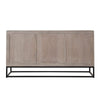 Zoe Wide Dresser 3 Drawers 2 Doors Ash Gray Carved Front Panels BM338756