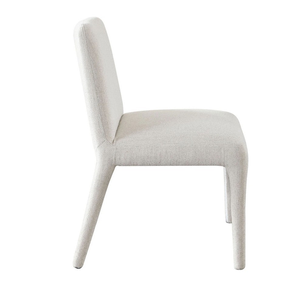 Hena Dining Side Chair Set of 2 Light Oat Polyester Upholstered Frame BM338757