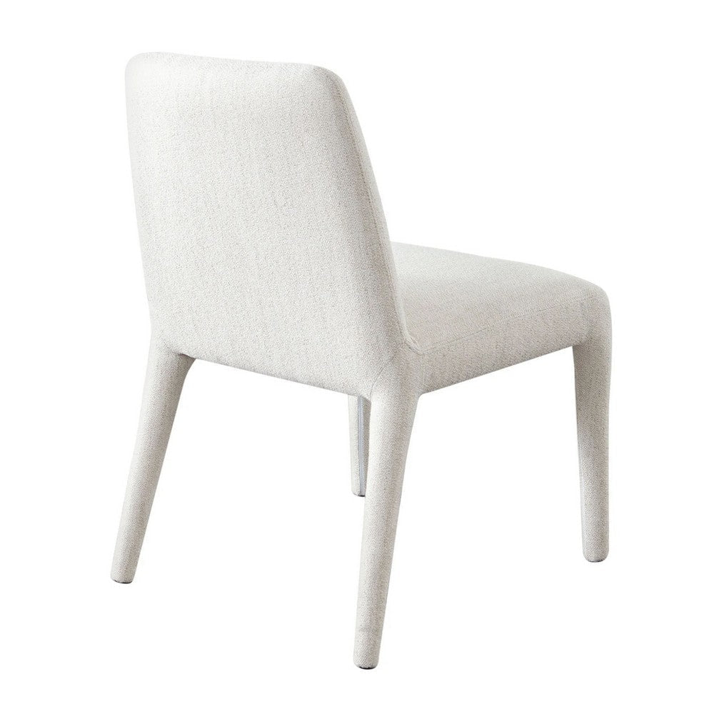 Hena Dining Side Chair Set of 2 Light Oat Polyester Upholstered Frame BM338757