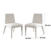 Hena Dining Side Chair Set of 2 Light Oat Polyester Upholstered Frame BM338757