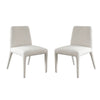 Hena Dining Side Chair Set of 2 Light Oat Polyester Upholstered Frame BM338757