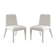 Hena Dining Side Chair Set of 2 Light Oat Polyester Upholstered Frame BM338757