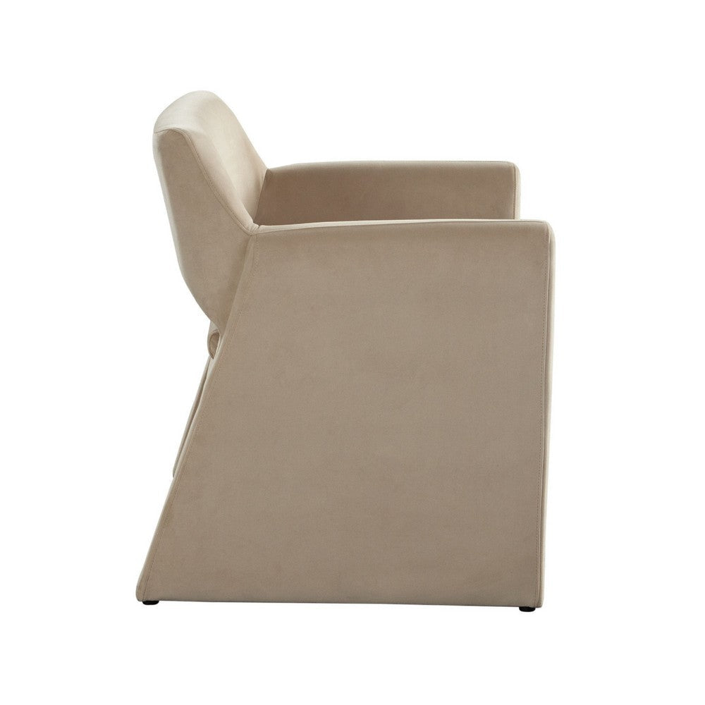 Fena Accent Dining Chair Light Camel Brown Velvet Low Back BM338758